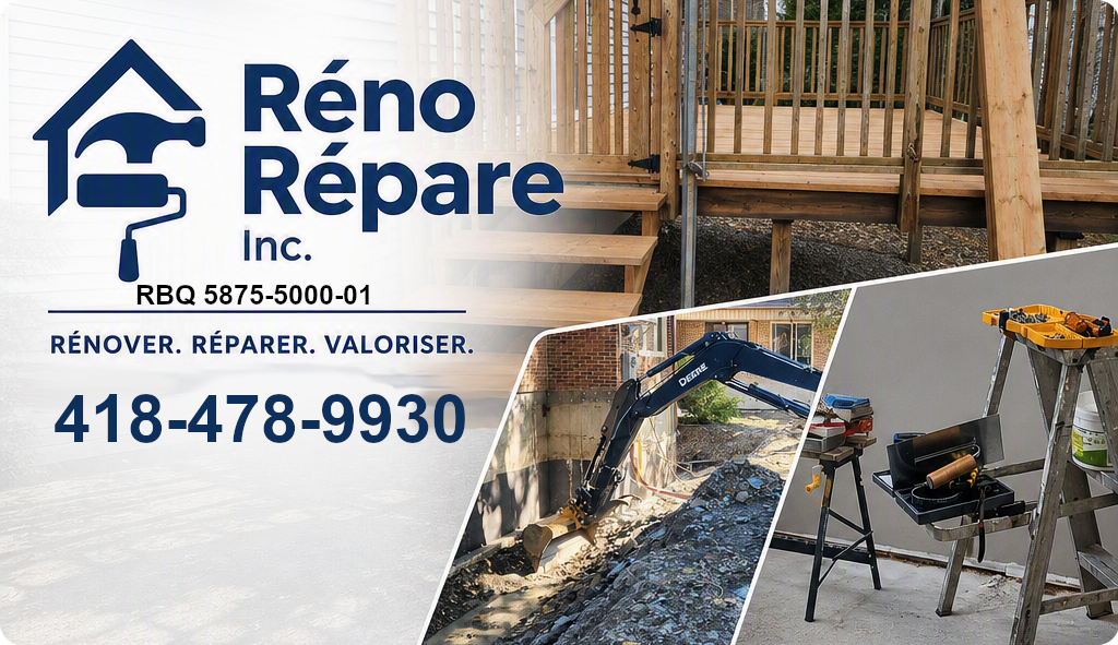 RénoRépare Inc. — Rénover, Réparer, Valoriser. RBQ 5875-5000-01. 418-478-9930